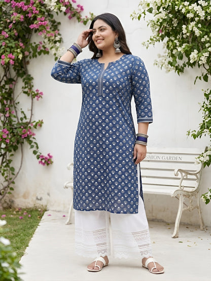 Plus Size Printed Straight kurta