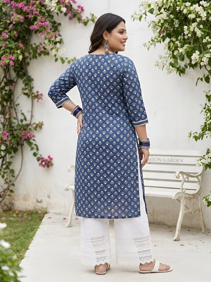 Plus Size Printed Straight kurta