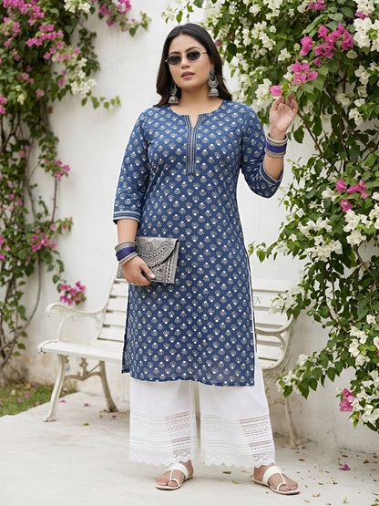 Plus Size Printed Straight kurta
