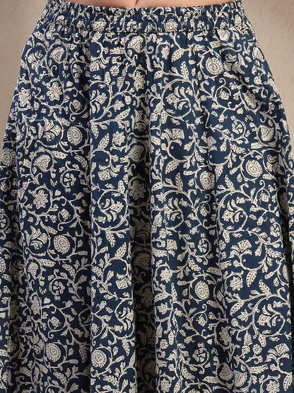 Ethnic Printed Tiered Cotton Skirt