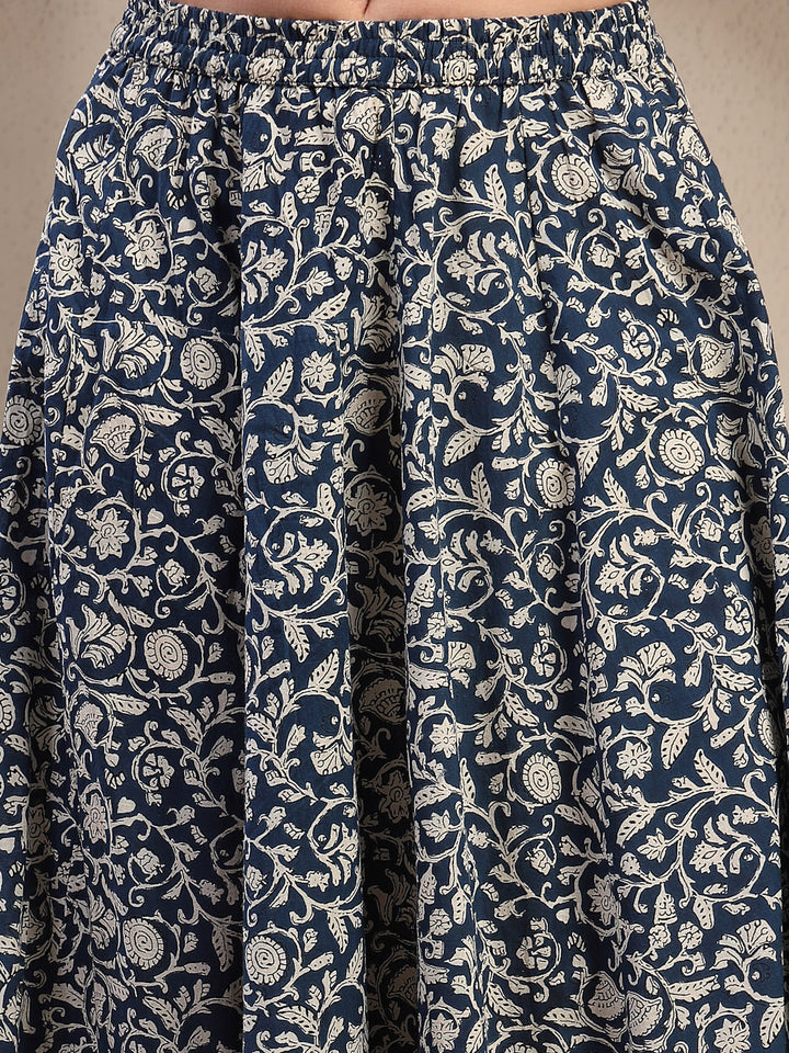 Ethnic Printed Tiered Cotton Skirt