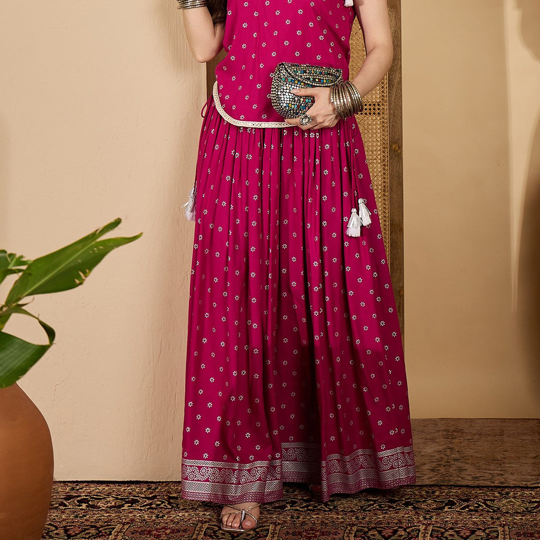 Ethnic Printed Rayon Skirt