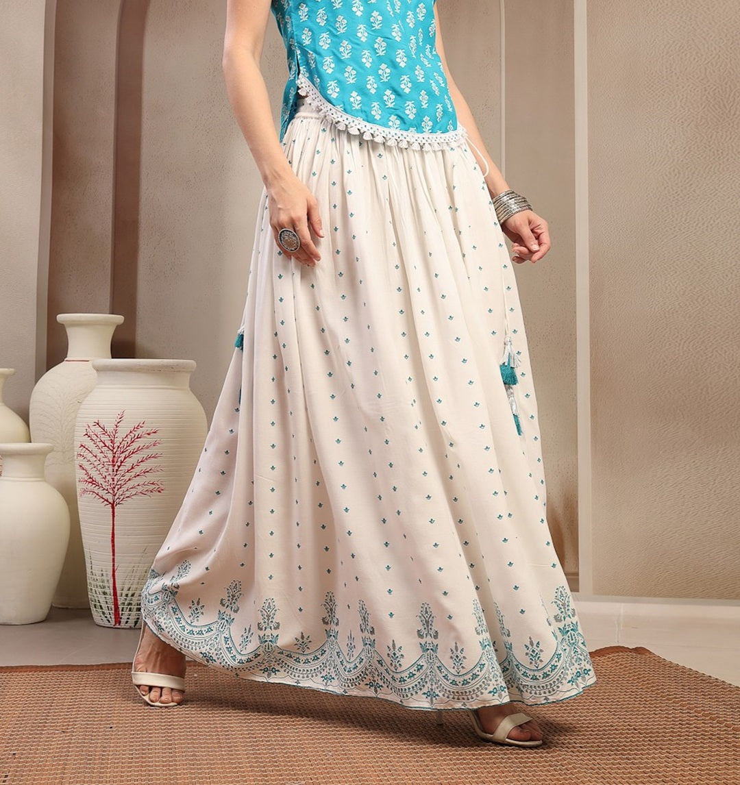 Ethnic Printed Rayon Skirt