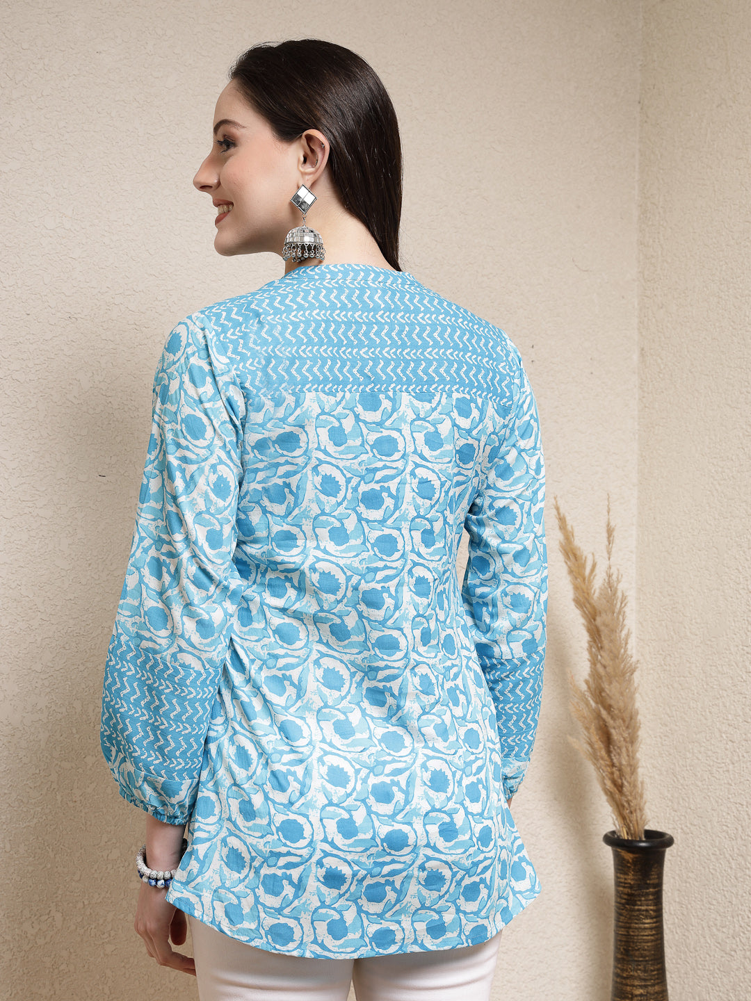 Floral Printed Cotton Empire Top