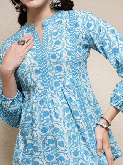 Floral Printed Cotton Empire Top