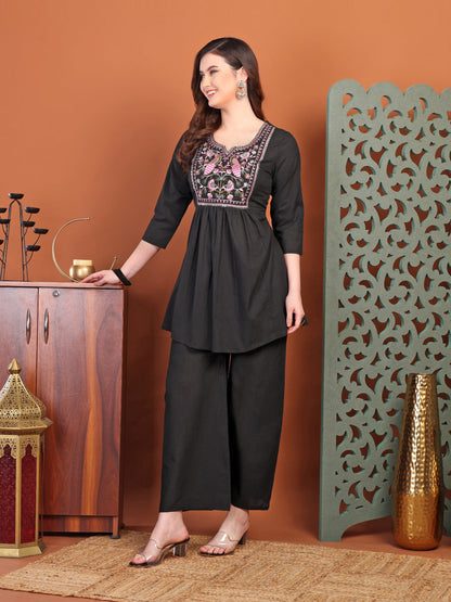 Black Embellied Co-Ord Sets For Women