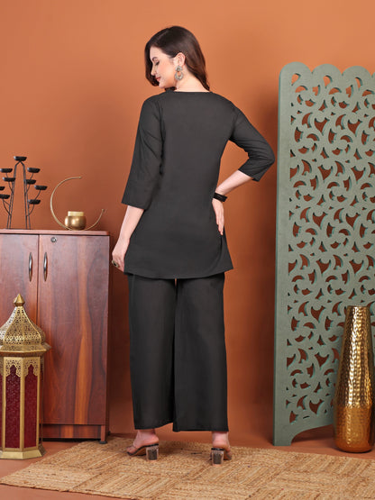 Black Embellied Co-Ord Sets For Women
