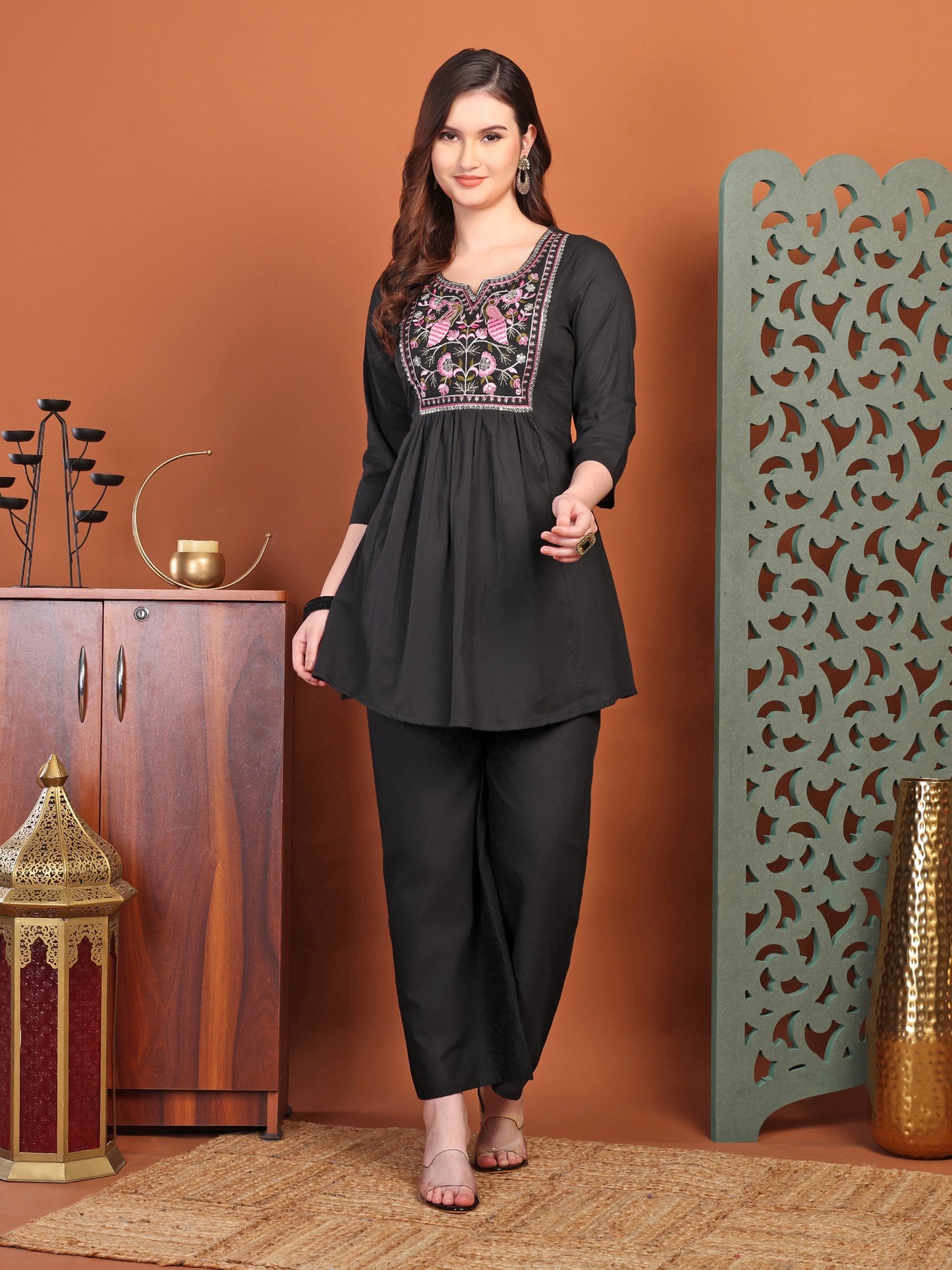 Black Embellied Co-Ord Sets For Women