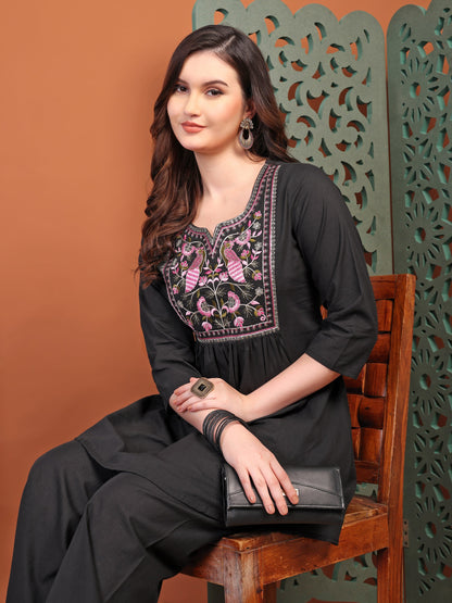 Black Embellied Co-Ord Sets For Women