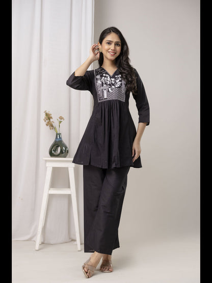 Black Embellished Co-Ord Sets