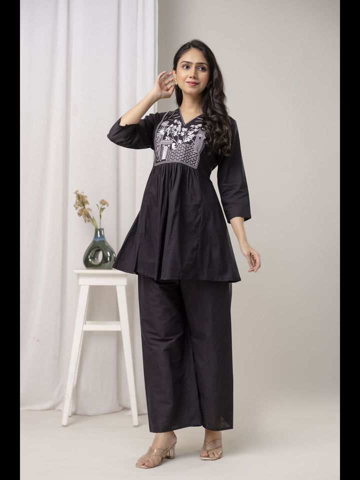 Black Embellished Co-Ord Sets