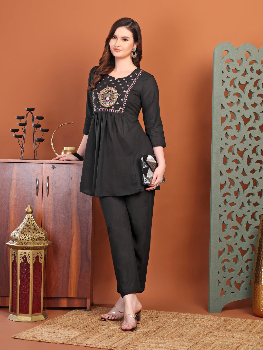 Black Embellied Co-Ord Sets For Women