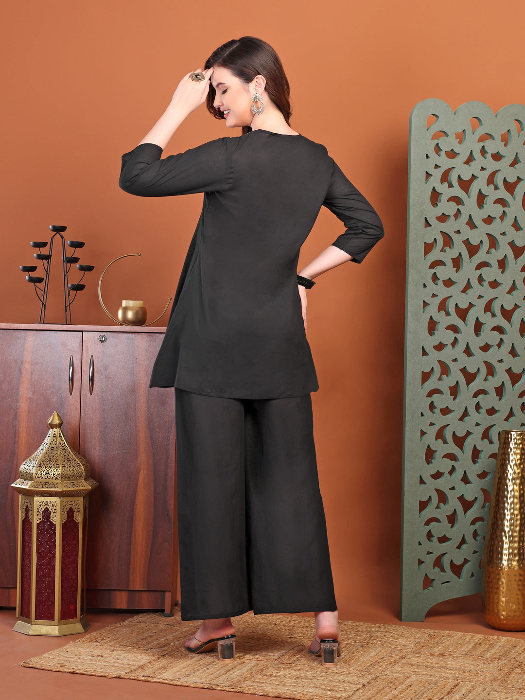 Black Embellied Co-Ord Sets For Women