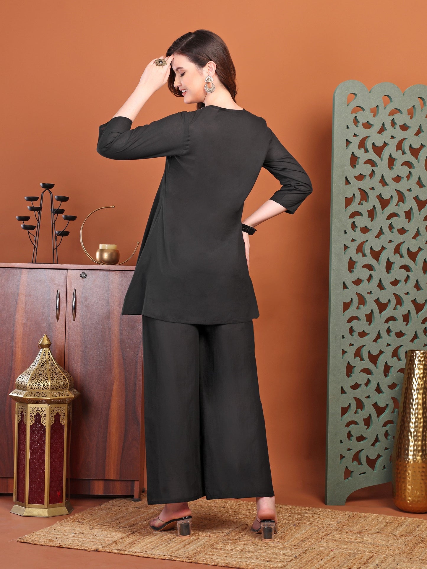 Black Embellied Co-Ord Sets For Women