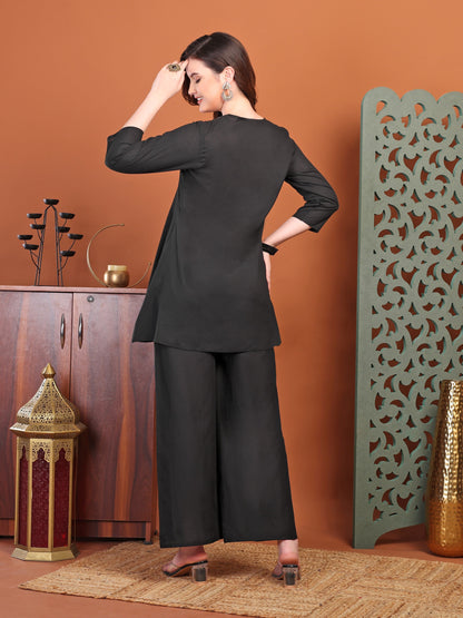 Black Embellied Co-Ord Sets For Women