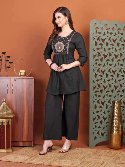 Black Embellied Co-Ord Sets For Women