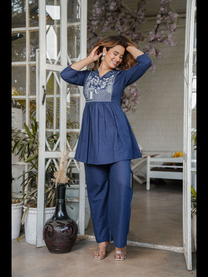 Blue Embellished Co-Ord Sets