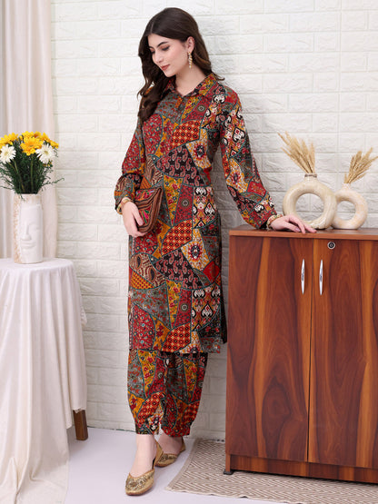 Multi Viscose Rayon Embellished Co-ords Set