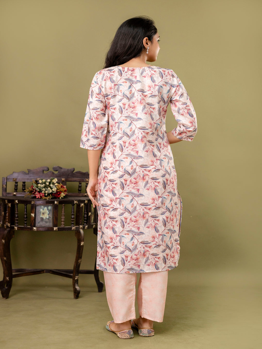 Multi Straight Rayon Printed Kurta With Pant And Dupatta