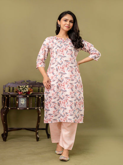 Multi Straight Rayon Printed Kurta With Pant And Dupatta