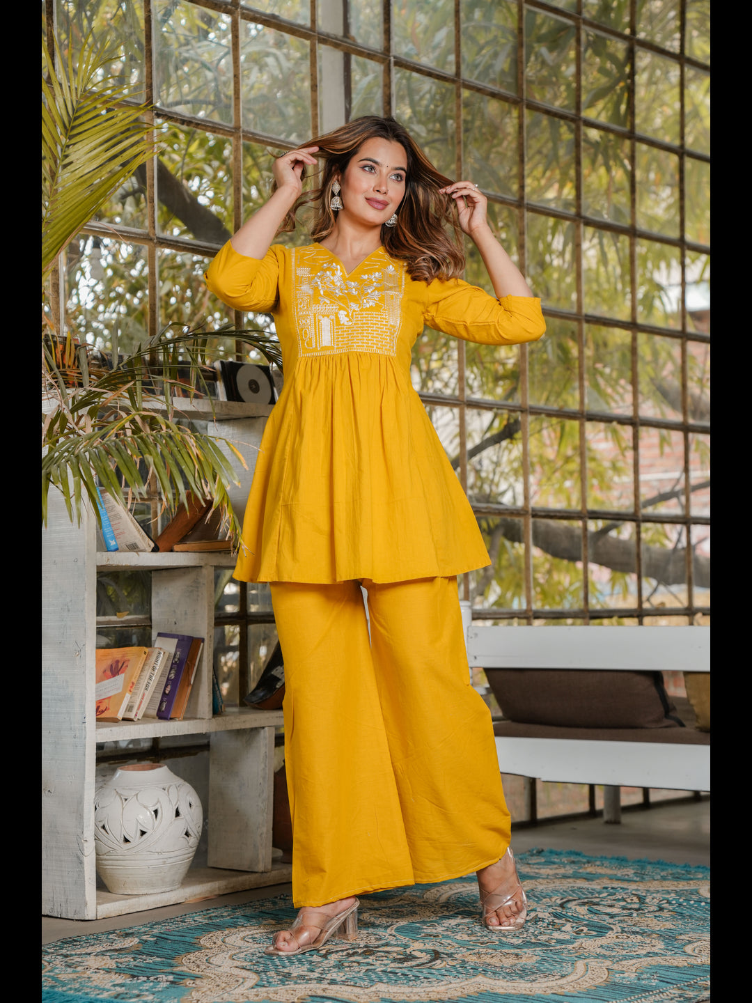 Mustard Embellished Co-Ord Sets