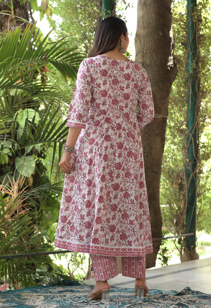 Multi Straight Cotton Printed Kurta With Pant And Dupatta