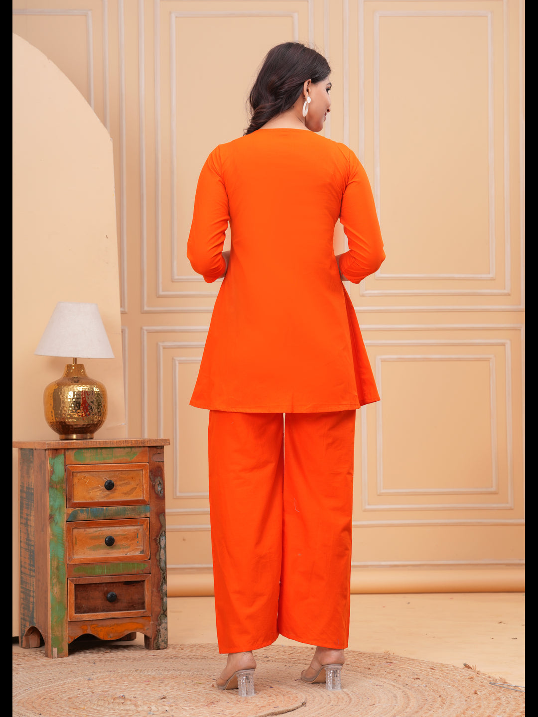 Orange Embellished Co-Ord Sets