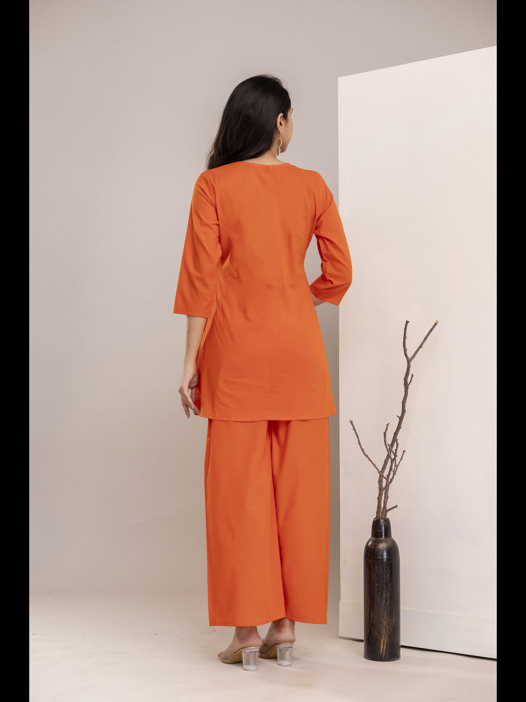 Orange Embellished Co-Ord Sets