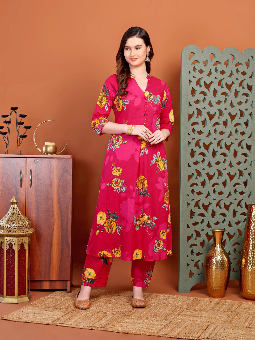 Pink Printed Co-Ord Set For Women