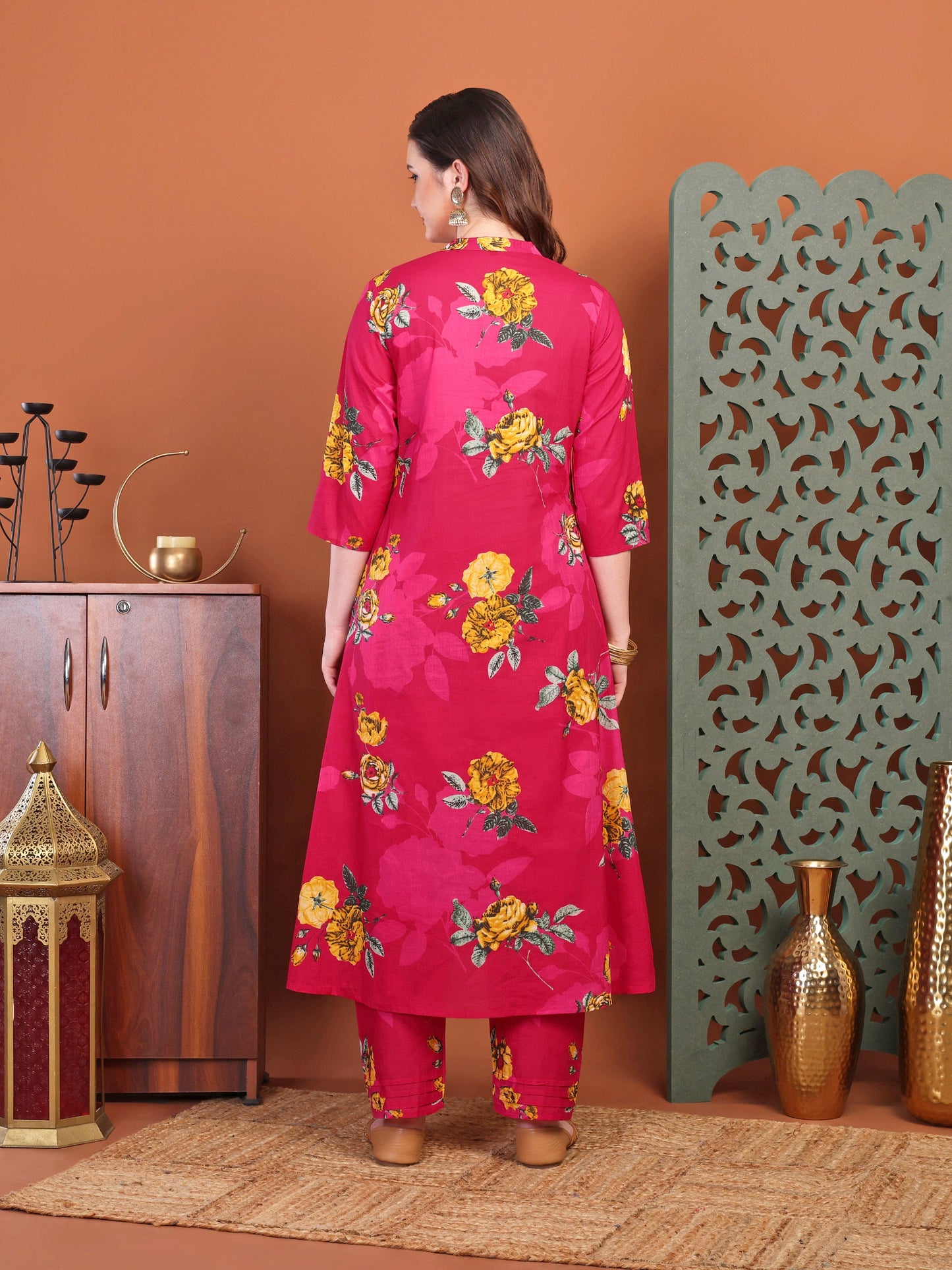 Pink Printed Co-Ord Set For Women