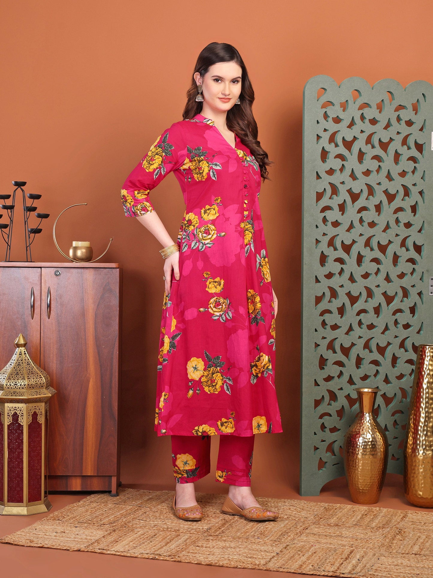 Pink Printed Co-Ord Set For Women