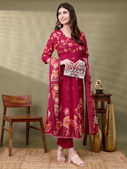 Pink Cotton Self Design Kurta Sets