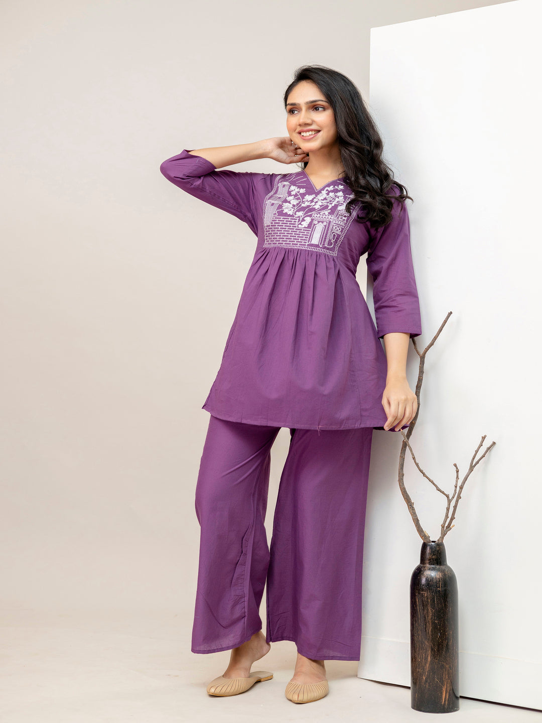 Purple Embellished Co-Ord Sets