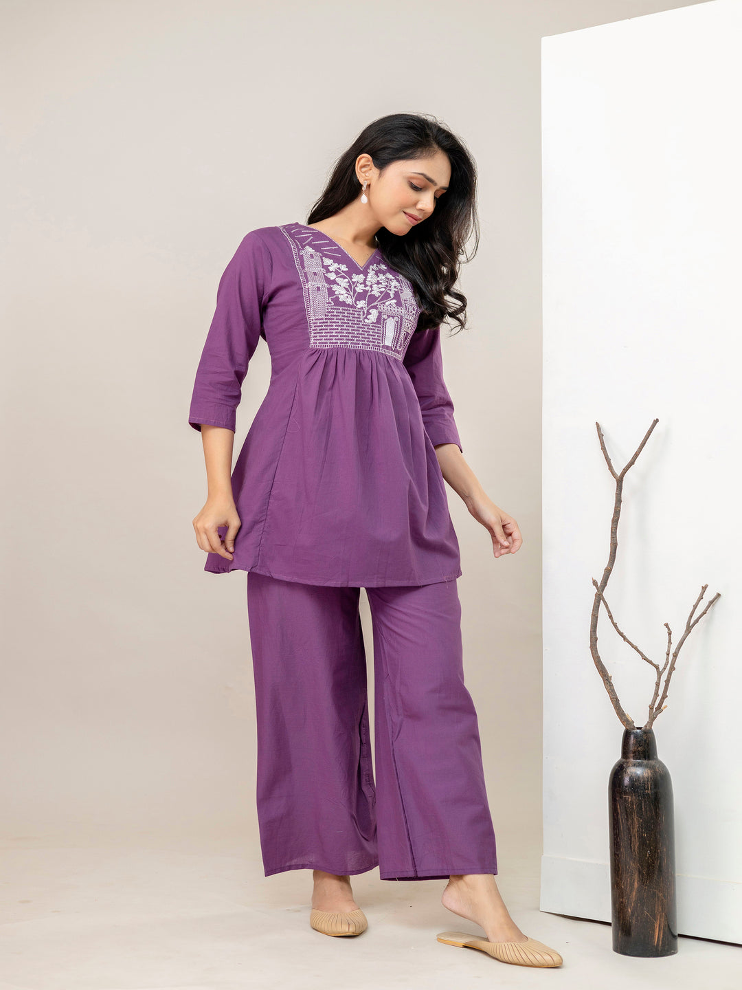 Purple Embellished Co-Ord Sets