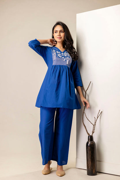 Blue Embellished Co-Ord Sets