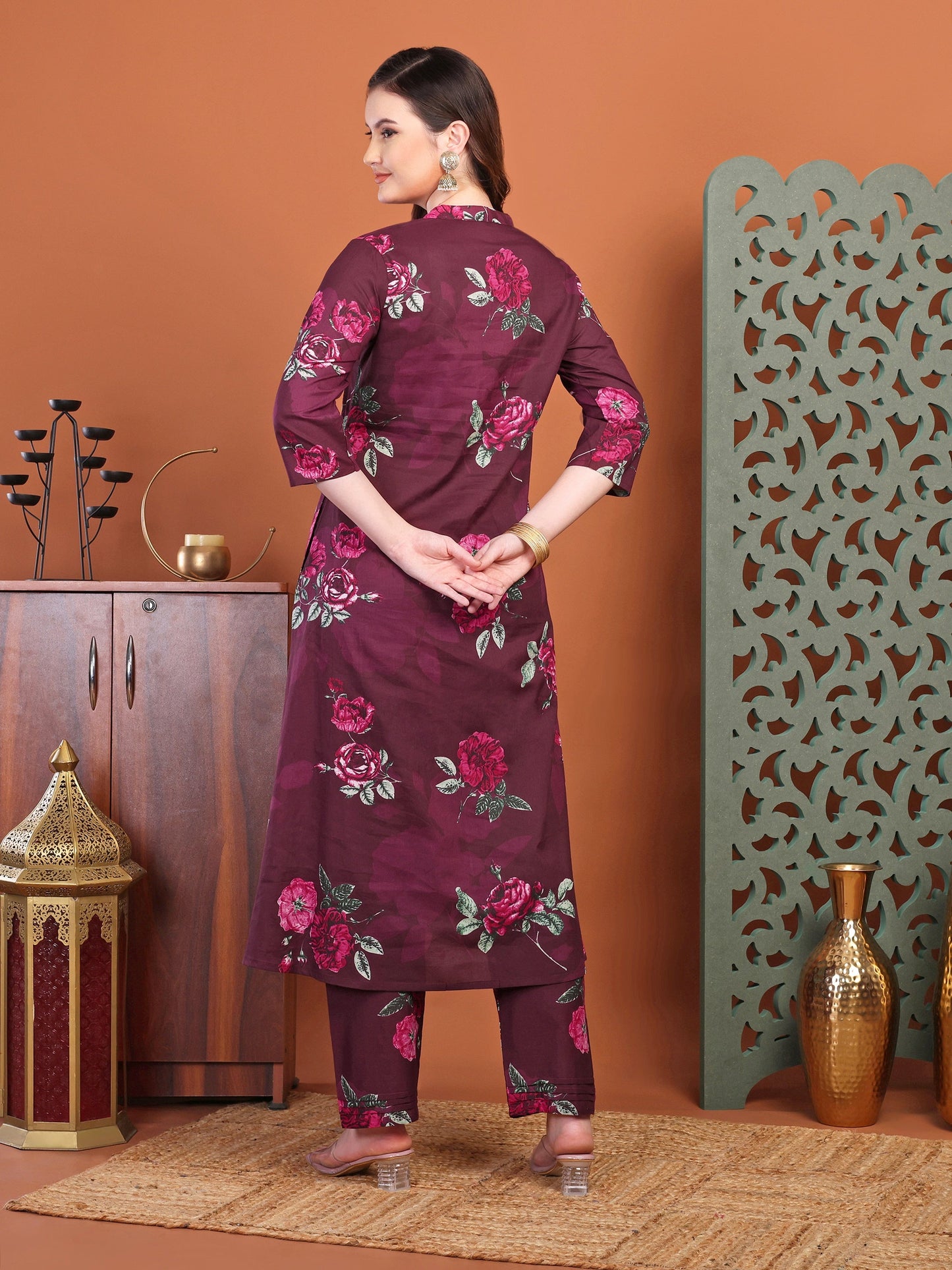 Purple Printed Co-Ord Set For Women