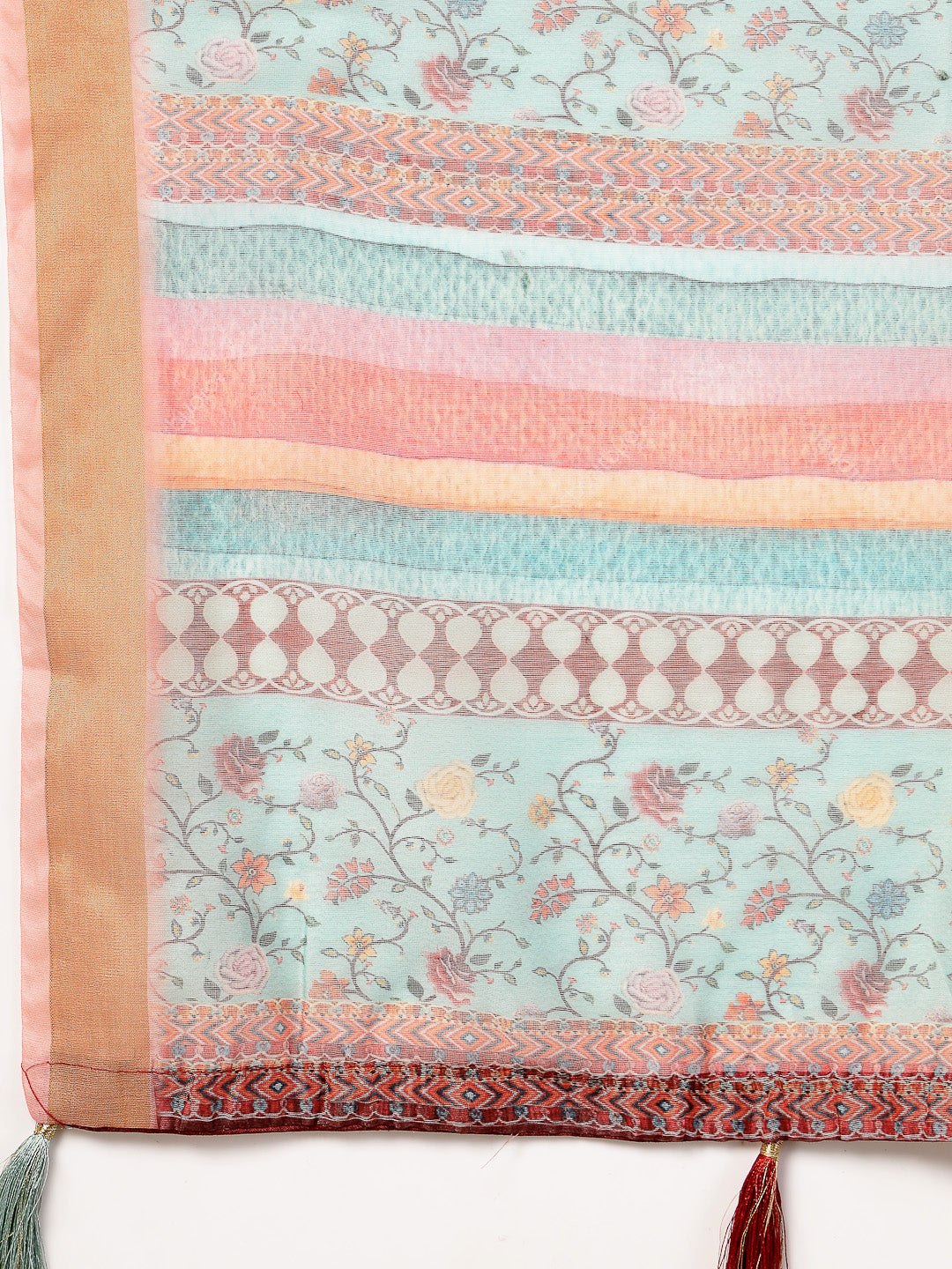Sky Leheriya Zari Cotton Blend Saree