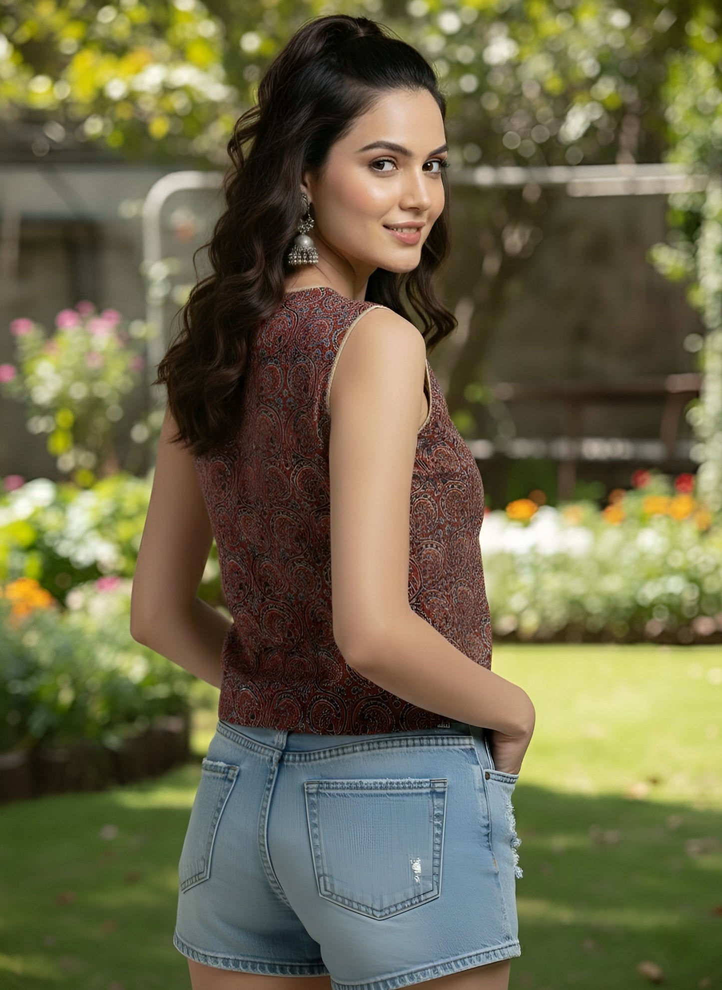 Bohemain Print Crop Top