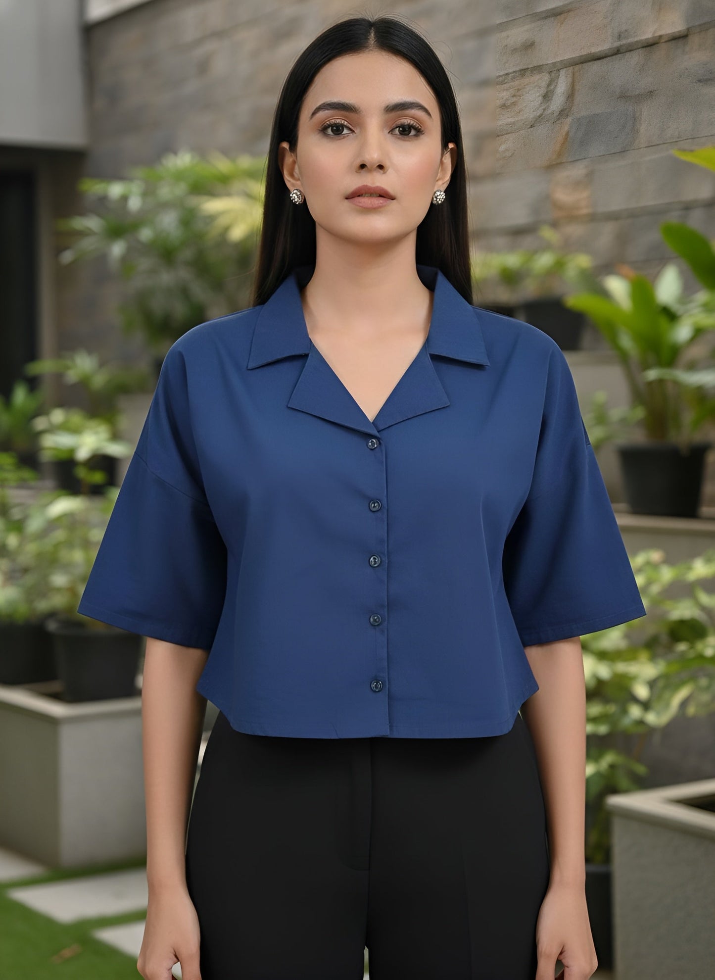 Printed Straight Crop Top