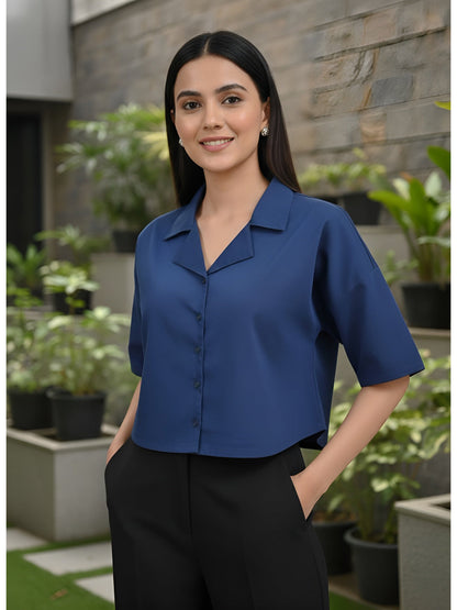 Printed Straight Crop Top