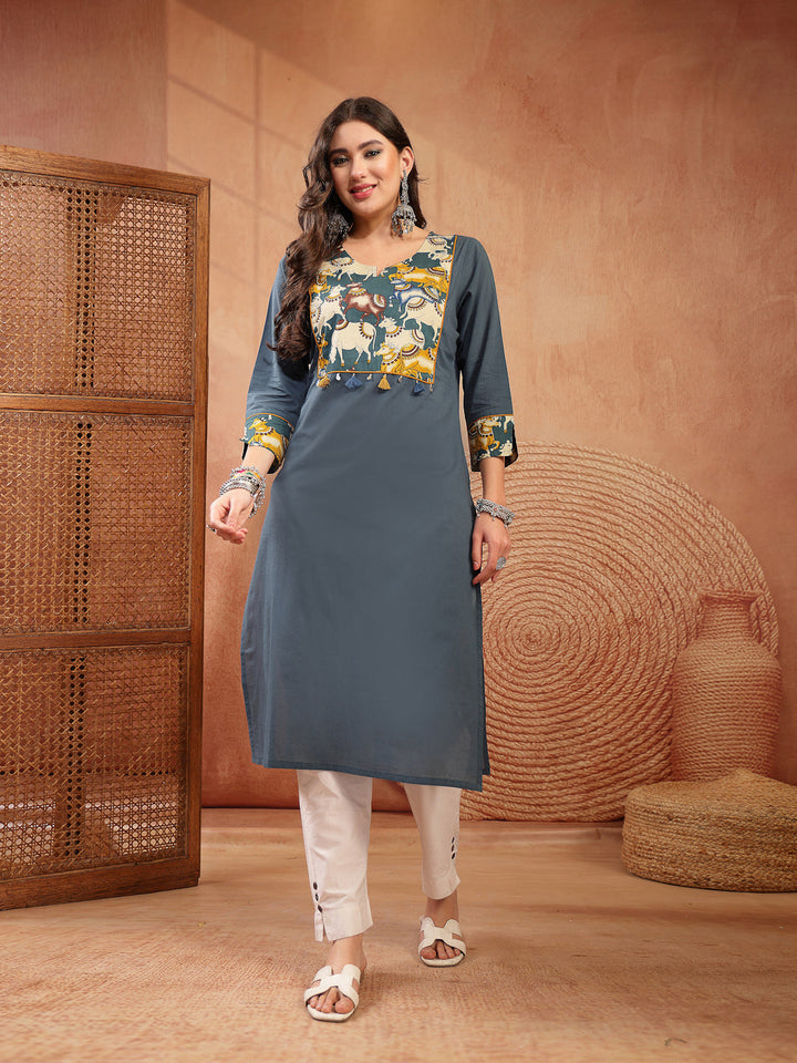 Solid Rayon Straight Kurta