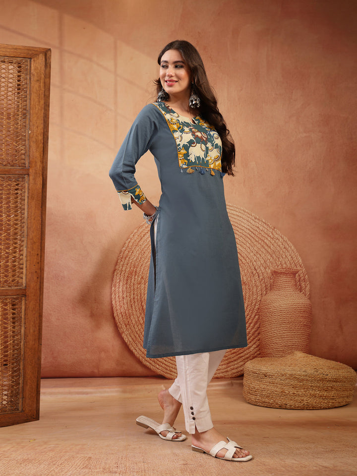 Solid Rayon Straight Kurta