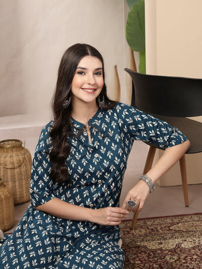 Ethnic Motifs Printed Rayon A-Line Kurta