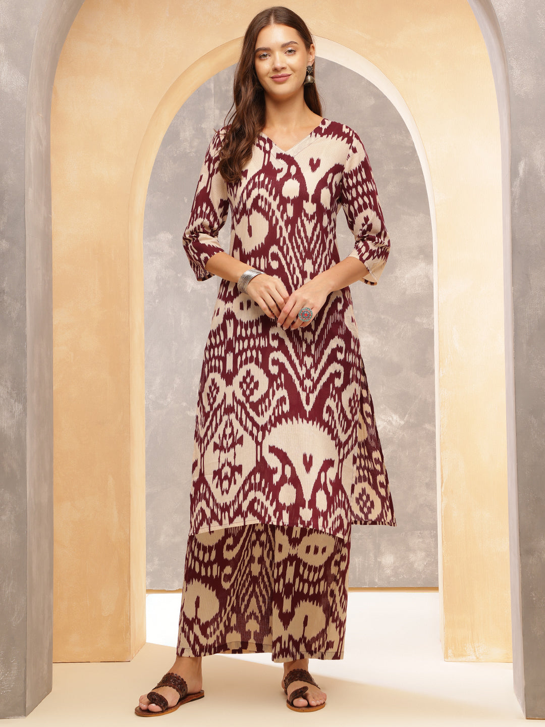 Printed Pure Cotton Straight Kurta Set