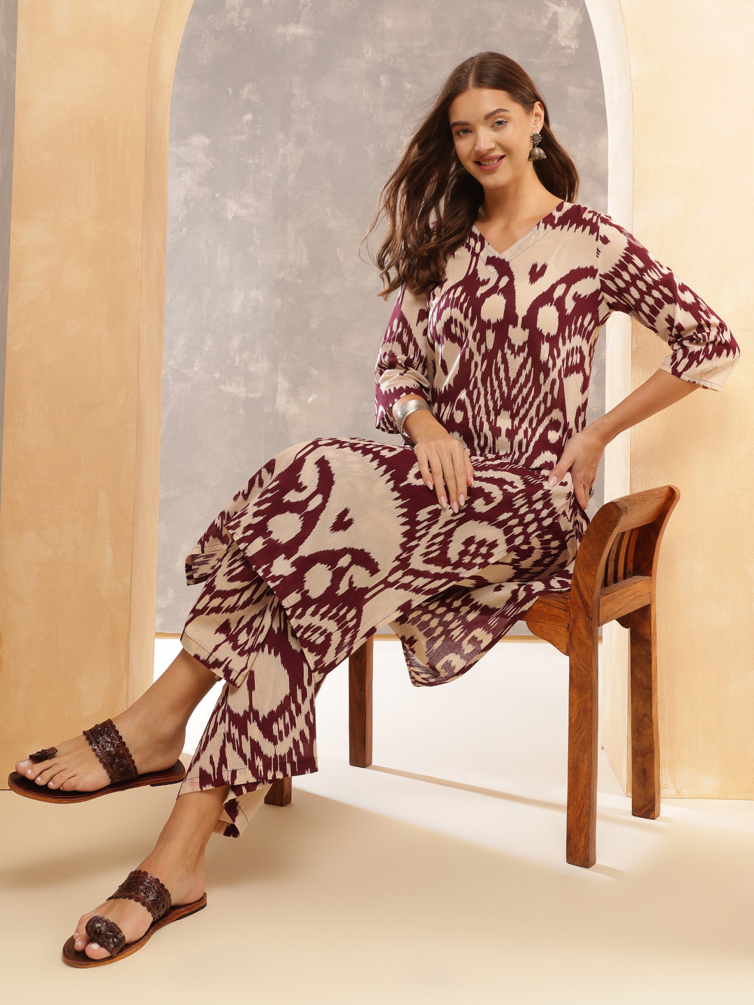 Printed Pure Cotton Straight Kurta Set