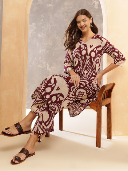 Printed Pure Cotton Straight Kurta Set