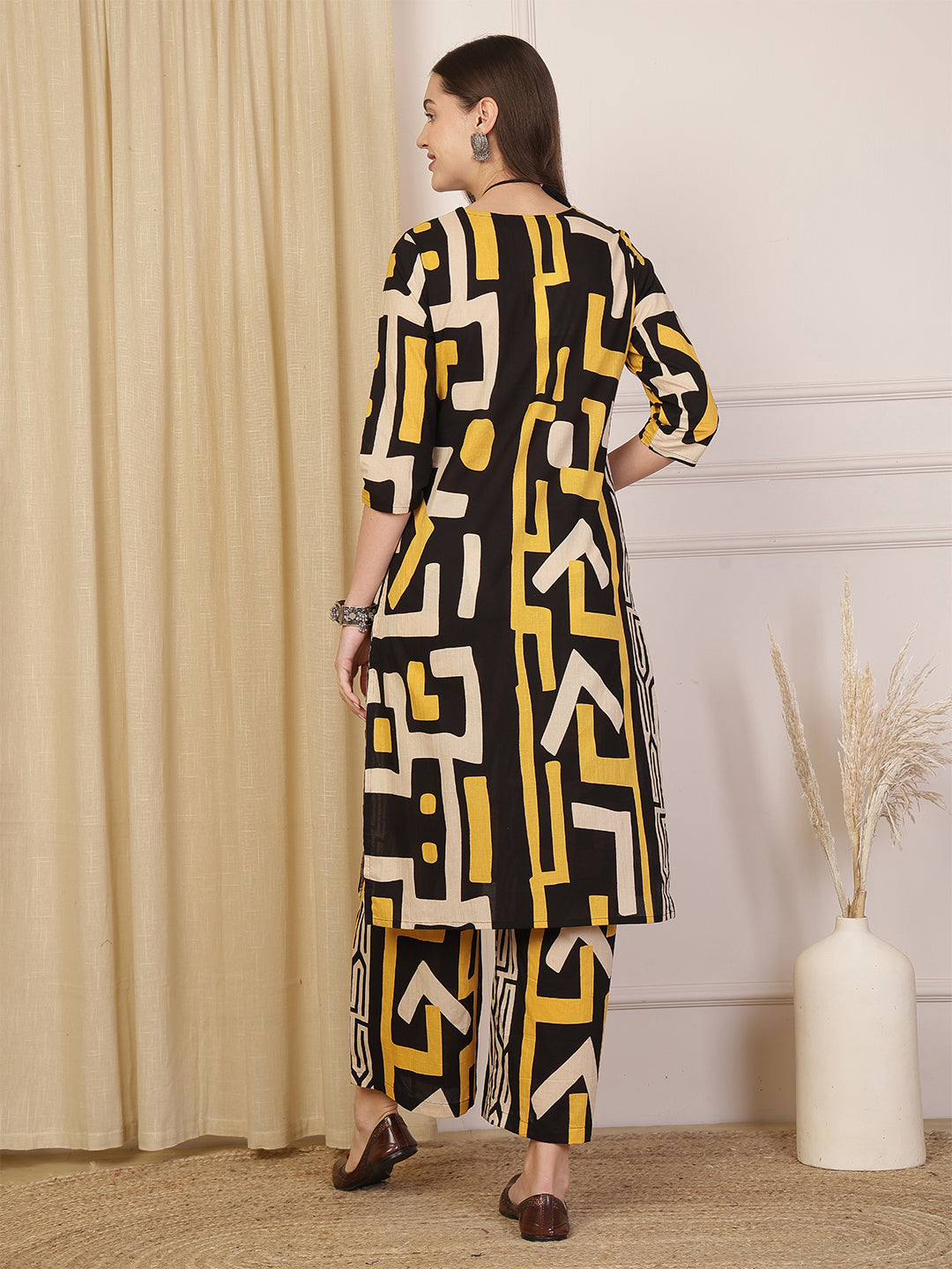 Printed Pure Cotton Straight Kurta Set