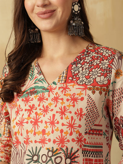 Printed Pure Cotton Straight Kurta Set