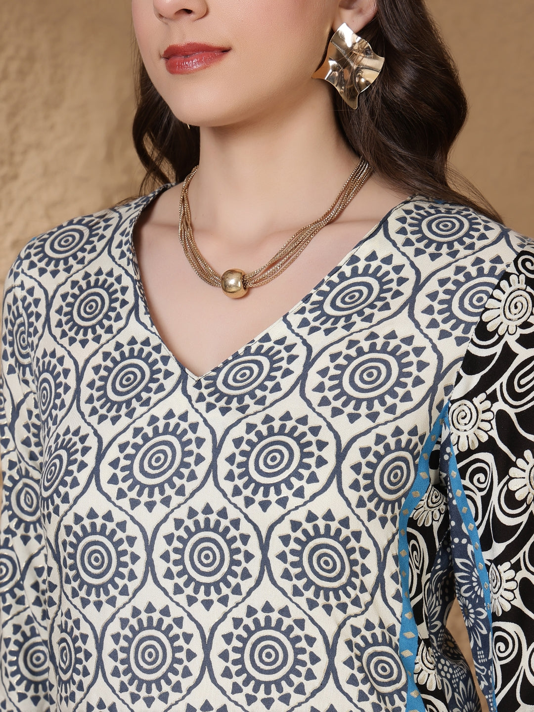 Printed Viscose Rayon Straight Kurta Set