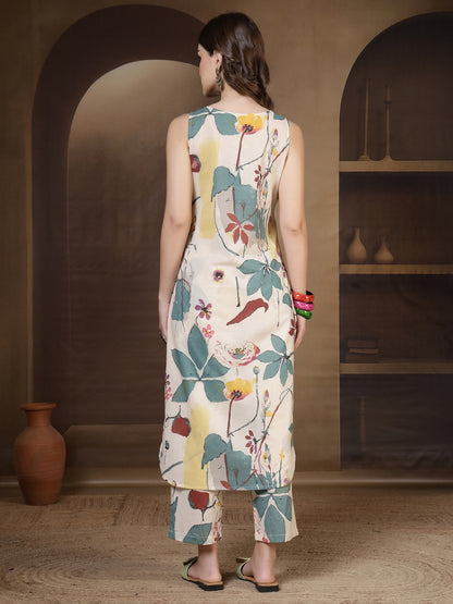 Printed Pure Cotton Straight Kurta Set